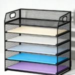 Black Heavy-Duty 6-Tier Metal Letter Tray