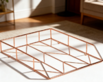 Rose Gold Wire Mesh Letter Tray