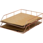 Rose Gold Wire Mesh Letter Tray - Image 2