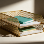 Gold Metal Stackable Paper Tray Set