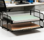 Black Metal Mesh Stackable Paper Tray