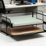 Black Metal Mesh Stackable Paper Tray