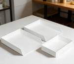 White Plastic 3-Piece Desk Organizer Bundle