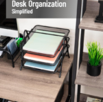 Black Metal Mesh 3-Tier Paper Tray - Image 2