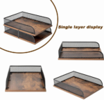 Black Wood & Metal Letter Tray Set - Image 2