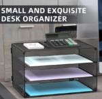 Black Metal Mesh 3-Tier Letter Tray - Image 2