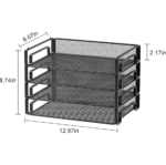 Mesh 4-Pack Stackable Letter Paper Tray - Image 2