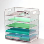 Silver Metal 5-Tier Letter Paper Organizer