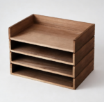 Dark Wood 4-Pack Stackable Paper Tray