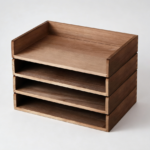 Dark Wood 4-Pack Stackable Paper Tray