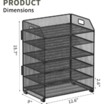 Black Heavy-Duty 6-Tier Metal Letter Tray - Image 2