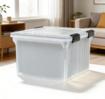 Clear Plastic 32Qt Latching File Box