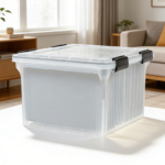 Clear Plastic 32Qt Latching File Box