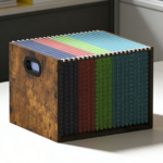 Rustic Brown Wooden Mesh File Crate