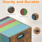 Rustic Brown Wooden Mesh File Crate - Image 2