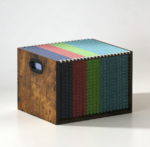 Rustic Brown Wooden Mesh File Crate - Image 3