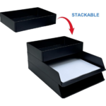 Black Plastic Desk Accessory Tray - Image 2