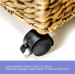 Water Hyacinth Rolling Wicker File Basket - Image 2