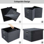 Dark Gray 2-Pack Collapsible Linen File Box - Image 2