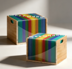 Clear Acrylic Bamboo 2-Pack Hanging File Box