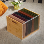 Clear Acrylic Bamboo 2-Pack Hanging File Box - Image 2