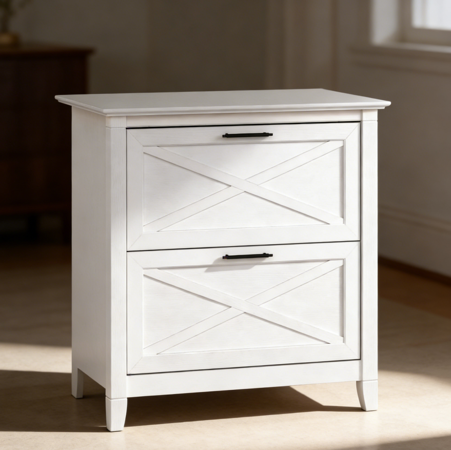 46.1 Pure White Oak 2-Drawer Lateral File Cabinet - Image 1