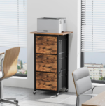 Rustic Brown 3-Drawer Mobile File Cabinet - Image 2