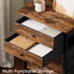 Rustic Brown 5-Drawer Rolling File Cabinet - Image 2