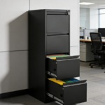 Black Heavy Duty Lockable 4-Drawer File Cabinet