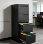 Black Heavy Duty Lockable 4-Drawer File Cabinet