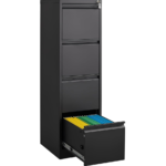 Black Heavy Duty Lockable 4-Drawer File Cabinet - Image 2