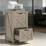 Rustic Grey 3-Drawer Small File Cabinet