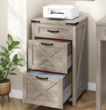 Rustic Grey 3-Drawer Small File Cabinet - Image 2