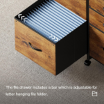 Rustic Brown 5-Drawer Lateral Rolling File Cabinet - Image 2