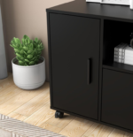 Black Wooden 1-Drawer Locking File Cabinet - Image 2