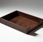 Dark Brown PU Leather Document Tray