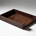 Dark Brown PU Leather Document Tray
